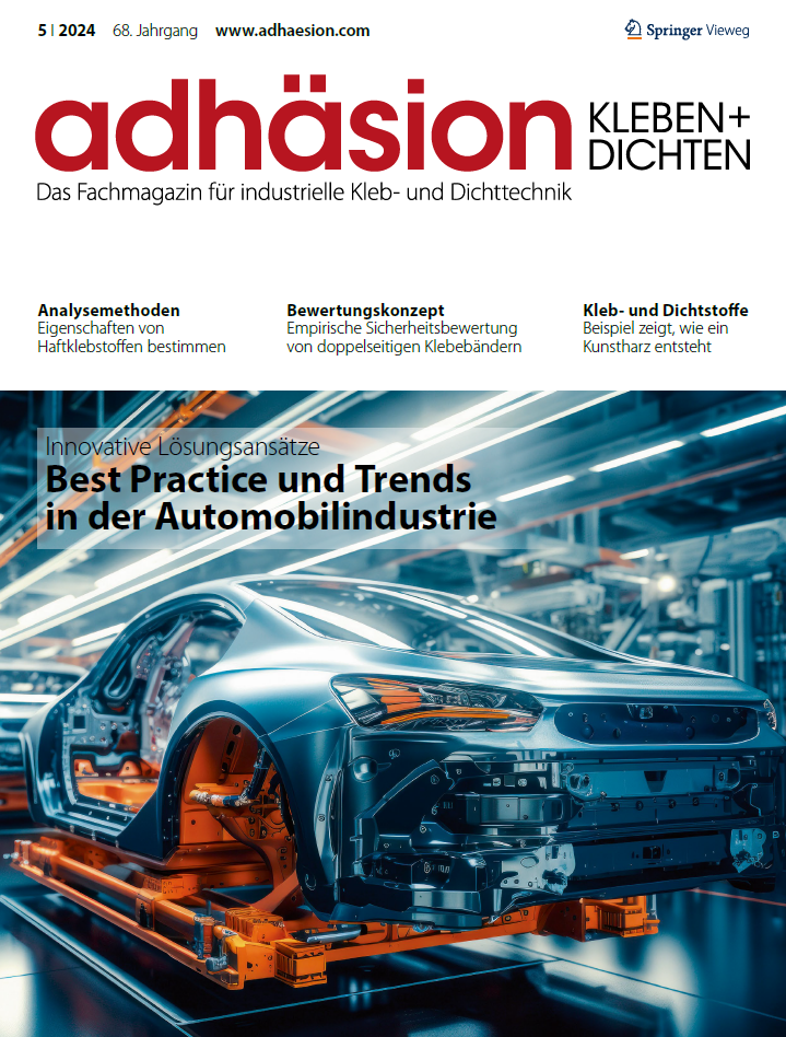 Das Titelbild vom Adhäsion Magazin - Best Practice und Trends in der Automobilindustrie