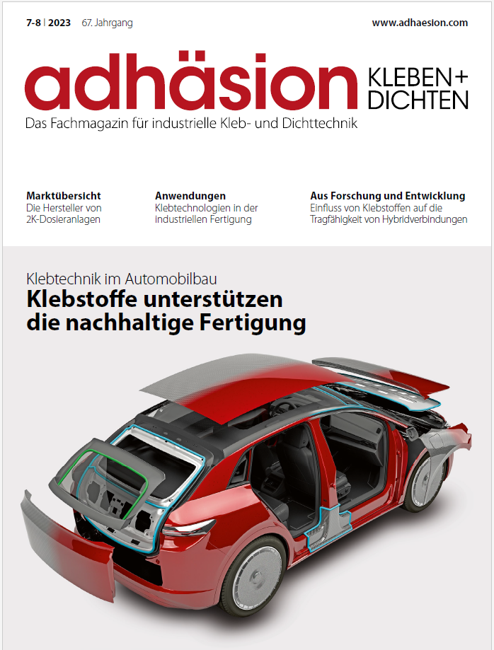 Das Titelbild vom Adhäsion Magazin - Klebstoffe unterstützen die nachhaltige Fertigung