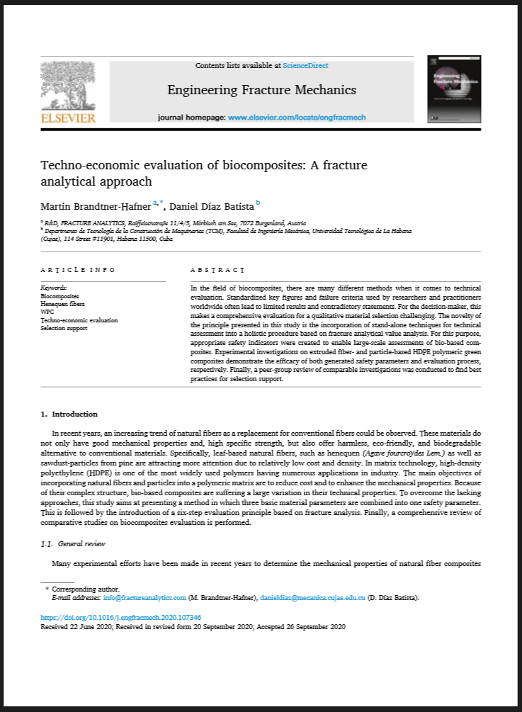 Vorschau der Publikation - Techno-economic evaluation of biocomposites: A fracture analytical approach