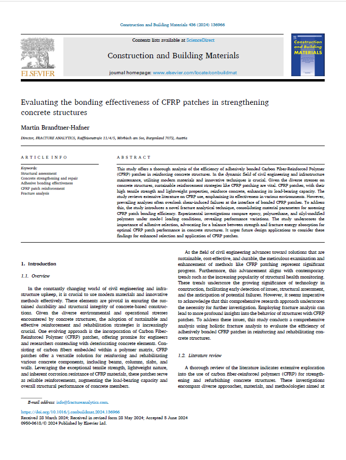 Vorschau der Publikation - Evaluating the bonding effectiveness of GFRP patches in strengthening concrete structures